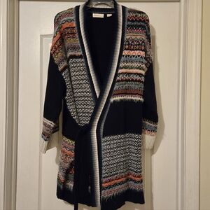 Anthropologie Sleeping On Snow Fair Isle Duster Cardigan Jacket - M/L